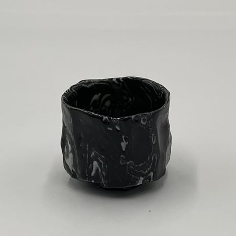 穂高隆児　墨流塩釉ぐい呑