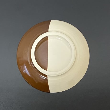 高江洲陶磁器　唐草模様皿　　茶・6寸