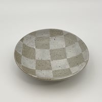 森脇要　市松模様鉢　白
