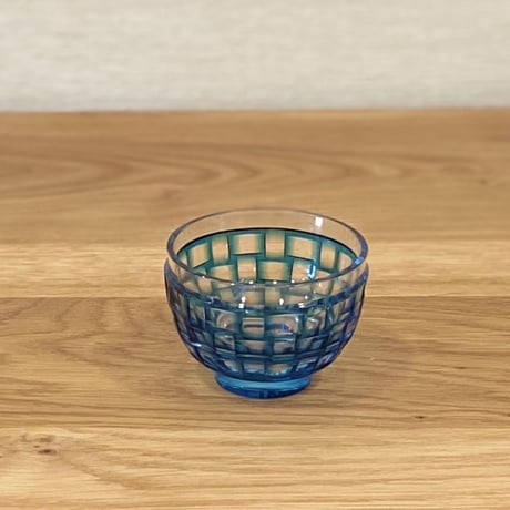 「切子」あじろ盃　ブルー