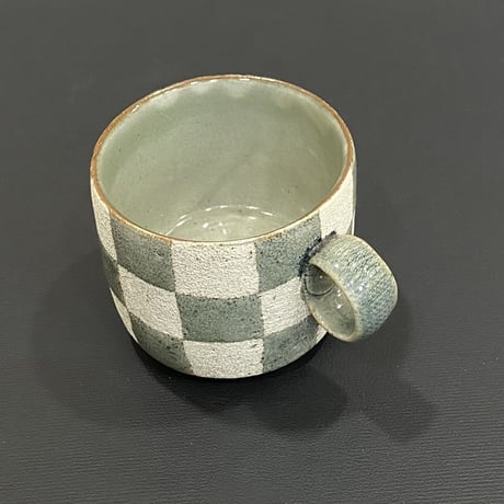 切立マグカップ（市松模様）