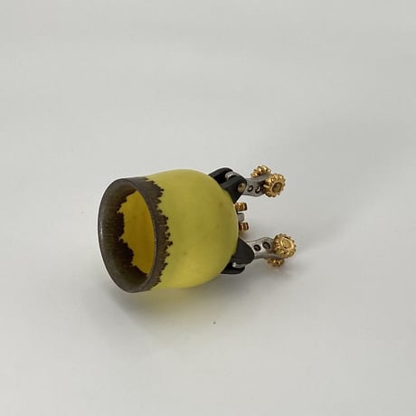 加藤輝雄　gearぐい呑　イエロー