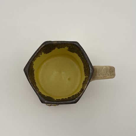 加藤輝雄　鎬マグカップ　黄