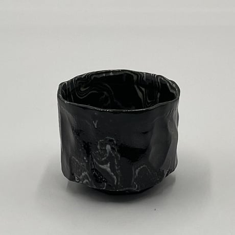 穂高隆児　墨流塩釉ぐい呑