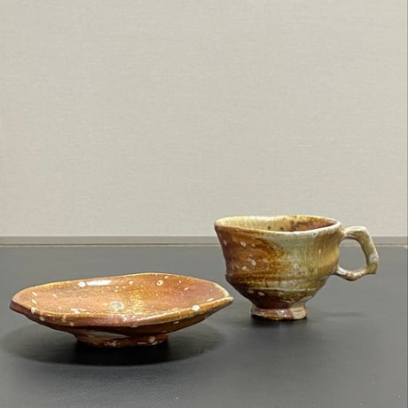新学　焼〆コーヒー碗皿A