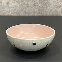雅峰窯　ドット紋鉢　(内ピンク)