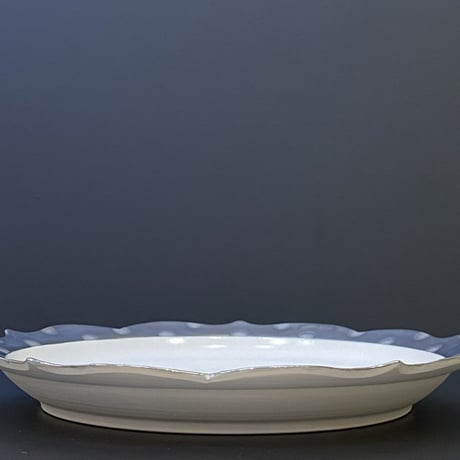 山口由次　彩華ケーキ皿　白金