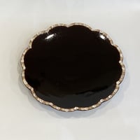 市野麻由子　彩泥輪花中皿(アメ釉)