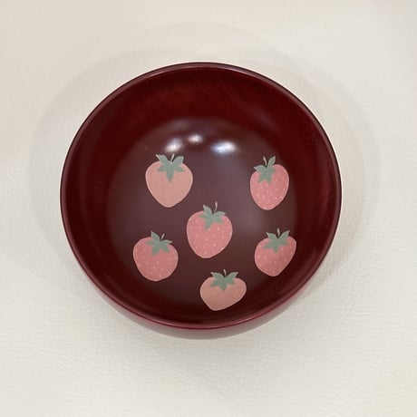 奥の麻衣子　漆絵子供椀　いちご