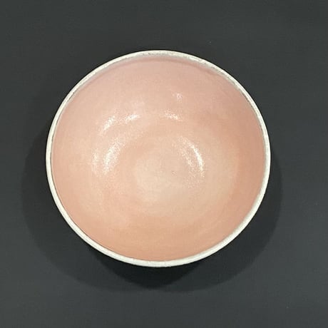 雅峰窯　ドット紋鉢　(内ピンク)