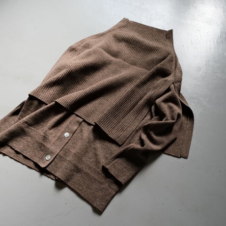 R JUBILEE 　 Layered Knit Cardigan　D/BROWN　RJ21083002