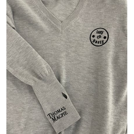 THOMAS MAGPIE　 "LAZY AND NASTY" V neck knit　2253703