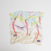YARN&COPPER　近江リネン 'Coconut Bay' Cream リング付きミニスカーフ