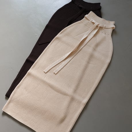 BATONER　Women SOLID WOOL RIB SKIRT BN-22FL-034