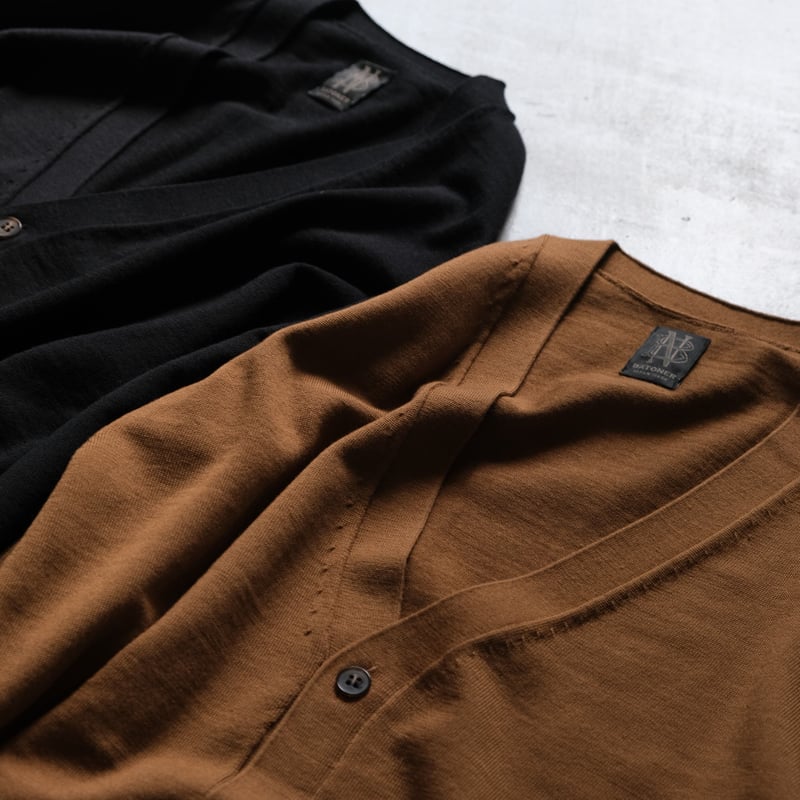 トップス BATONER SOLID WOOL RIB CARDIGAN BATONER Unisex SUPERIOR MERINO V-NECK CARDIGA