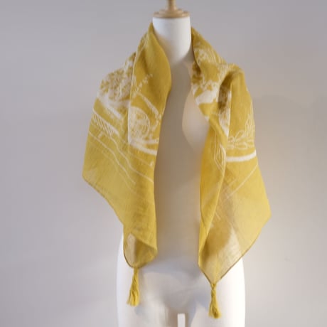 suzuki ytakayuki　discharge printing stole　ginkgo