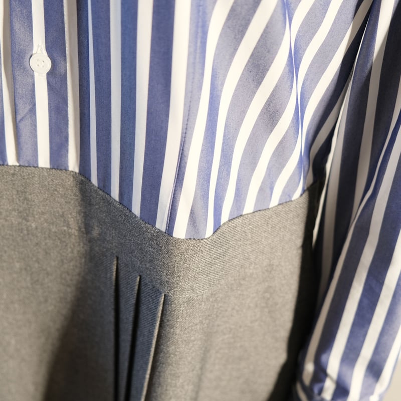 SINME シャツワンピース ストライプ × グレー 22AW-10 | geep