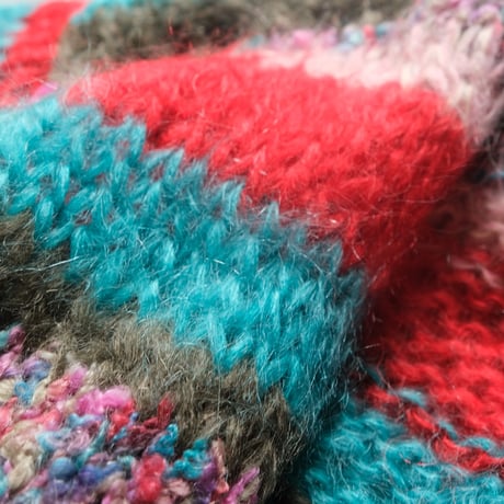 LES TRICOTS D’O    モヘヤ ショートカーディガン 　pink melange striped　H-AW23-M-4000-CS-STR
