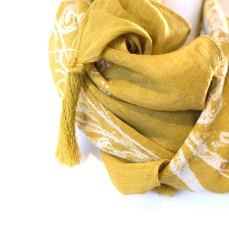 suzuki ytakayuki　discharge printing stole　ginkgo