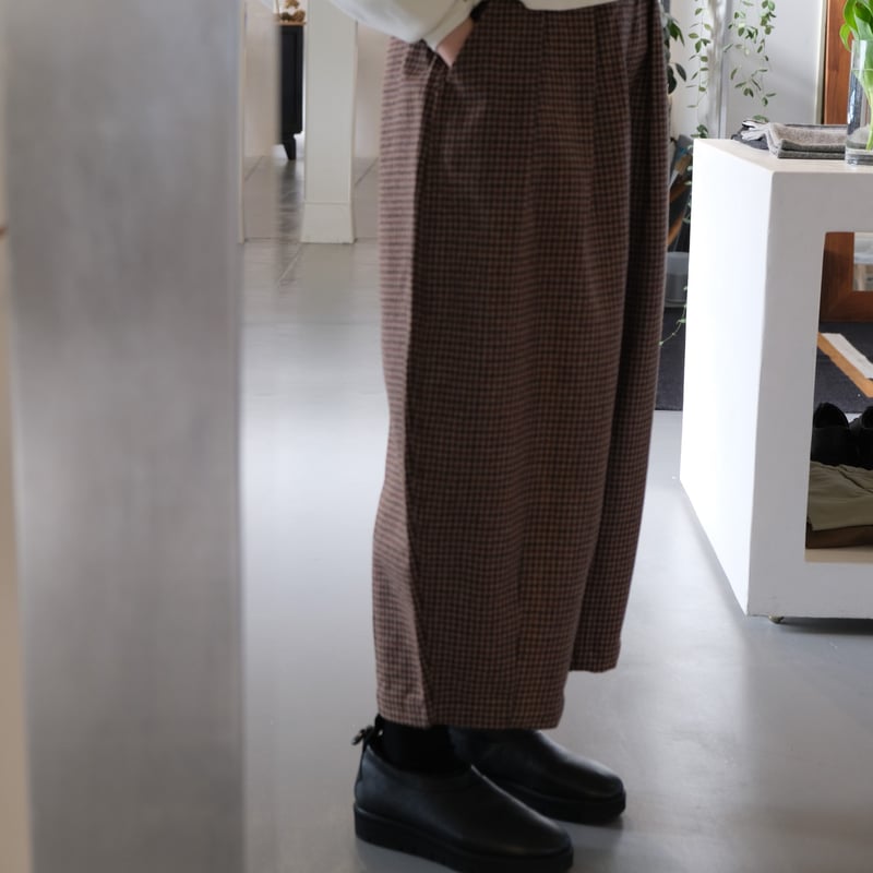 HARVESTY WOOL TWEED CIRCUS PANTS CAMEL | geep