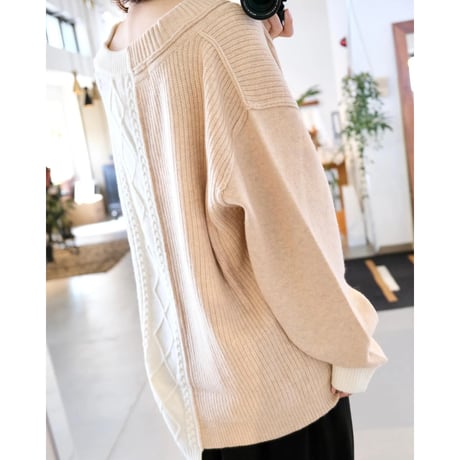 Thomas magpie    bicolor aran knit