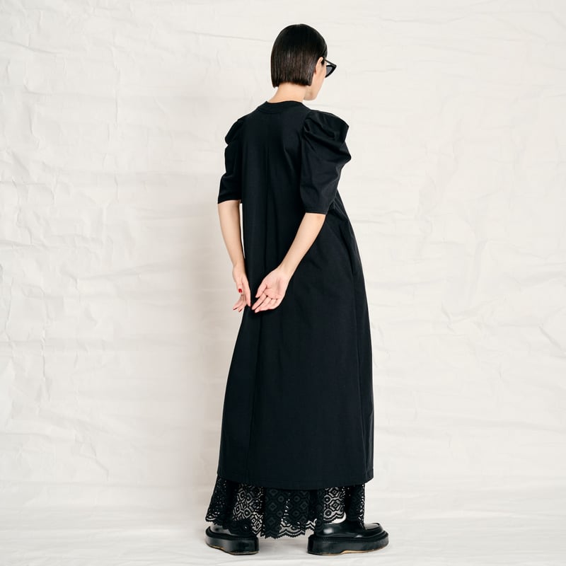 Thomas Magpie Cotton Plain puff sleeves dress