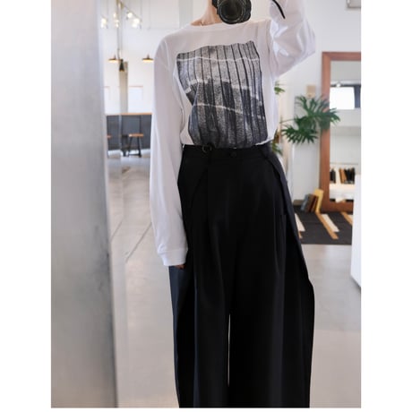 NAKAGAMI ラップワイドパンツ  black