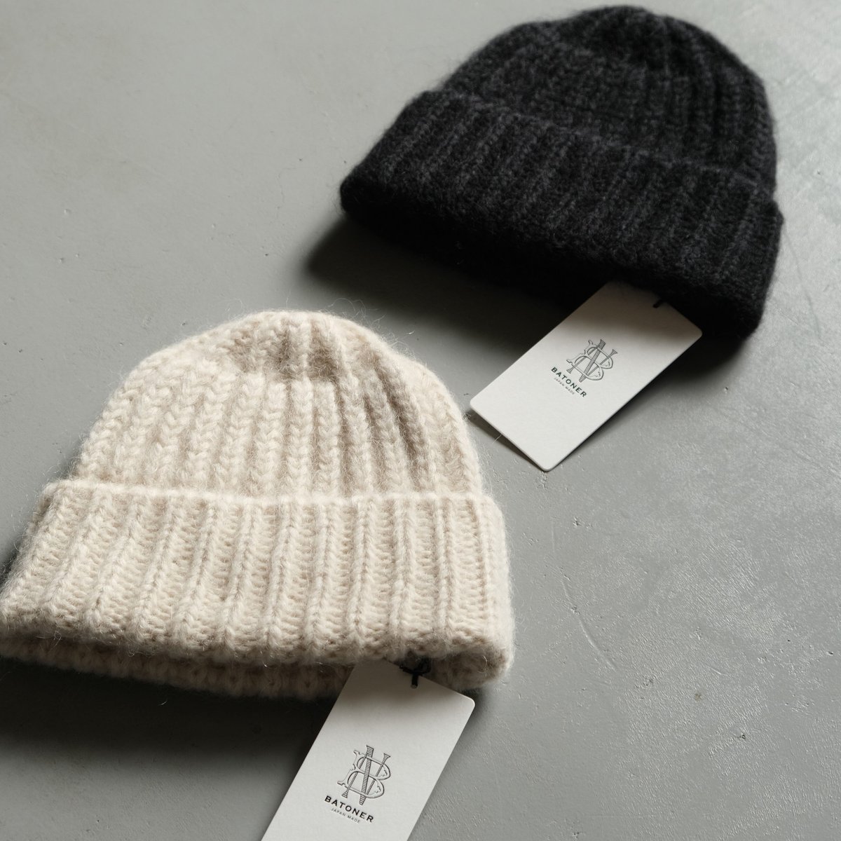 【美品】バトナー batoner アルパカ混ウール モヘア ニット帽 キャップ BATONER (バトナー) ローキャップ