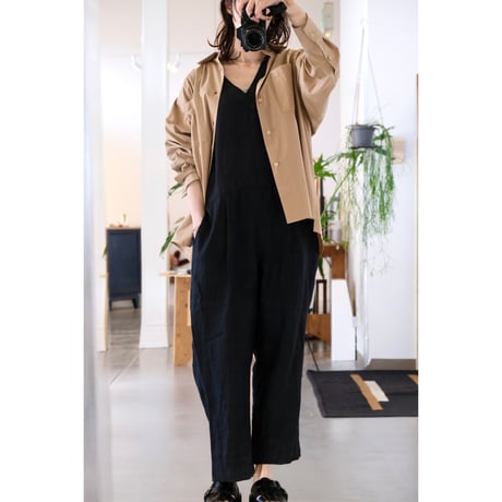 SINME  Vネックオールインワン  SS16-12 ブラック