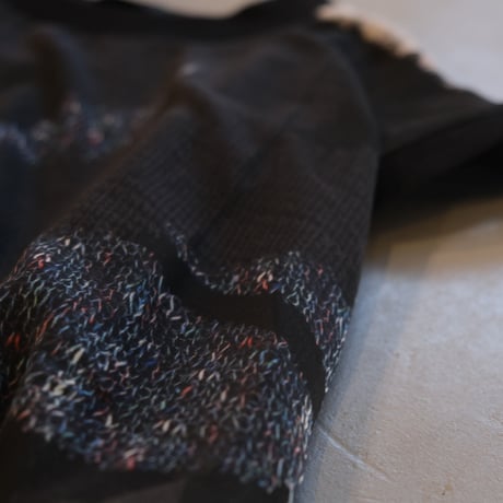 NAKAGAMI　ニットプリントプルオーバー　black×charcoal　N0121A0038