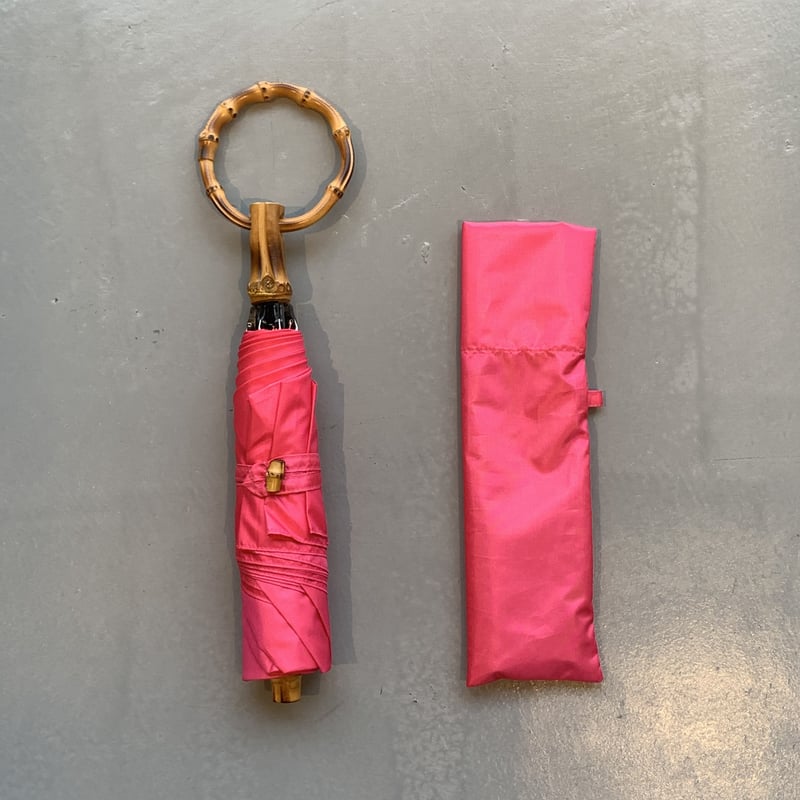 【値下げ】BonBonStore バンブーバングル折りたたみ傘ブラックフラワー バンブーバングル折りたたみ傘（ブラックフラワー