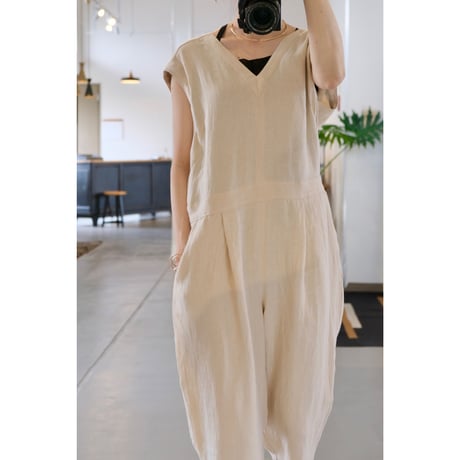 SINME  Vネックオールインワン  SS16-12  キナリ