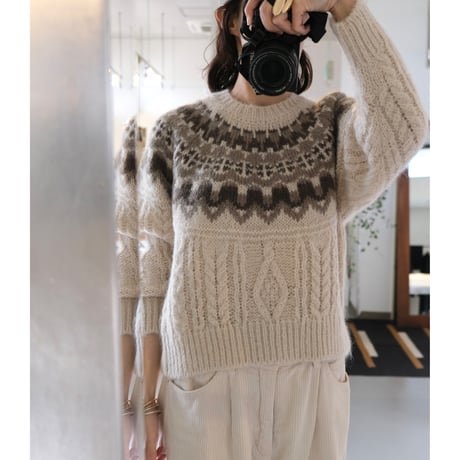 BATONER Woman MOHAIR NORDICK CREW NECK