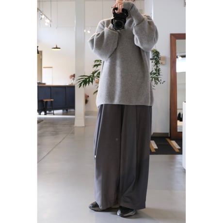 BATONER Woman CASHMERE FOX BOAT NECK FINGERHALL GRAY