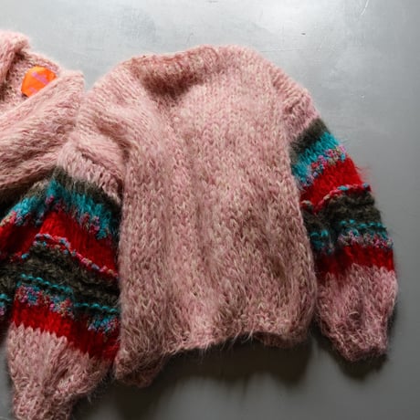 LES TRICOTS D’O    モヘヤ ショートカーディガン 　pink melange　Ｈ-AW23-M-4000-CS