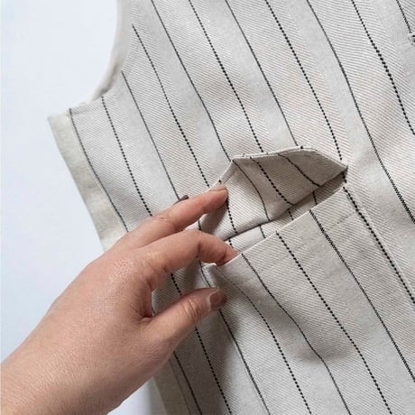 THOMAS MAGPIE　herringbone strip vest 【2242105】