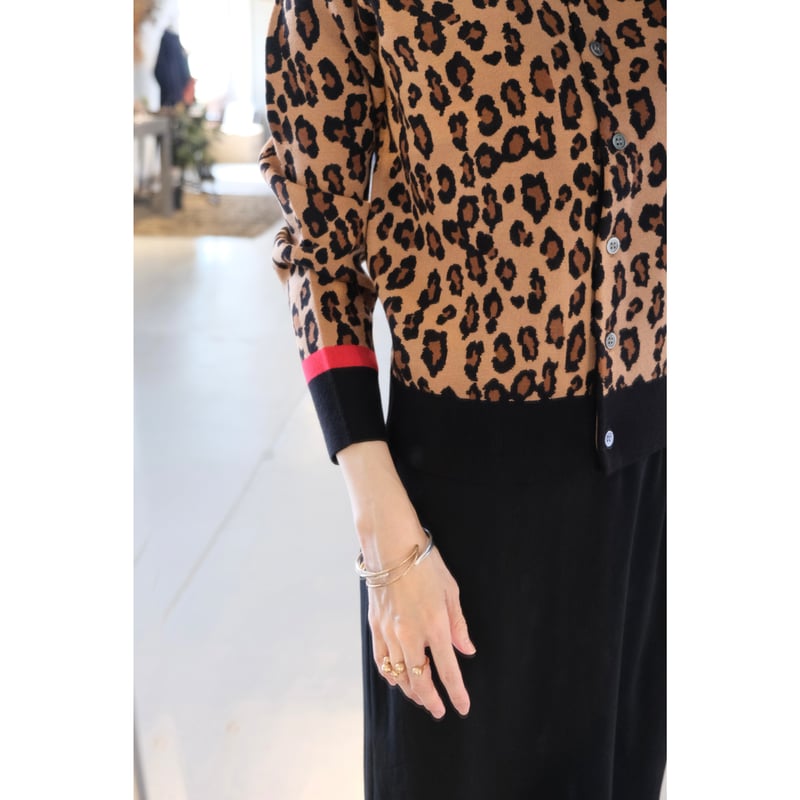 Thomas magpie reopard knit cardigan | geep