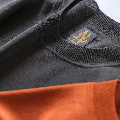 BATONER  Men   TWIST SILK WOOL SHORT SLEEVE CREW NECK    BN-24FM-001