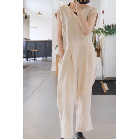SINME  Vネックオールインワン  SS16-12  キナリ
