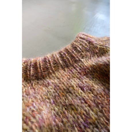 LES TRICOTS D'O レトリコドール   Mohair Pullover Round Neck  Camel Melange
