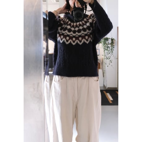 BATONER Woman MOHAIR NORDICK CREW NECK