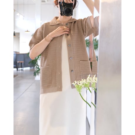 BATONER  MEN  SUMMER KNIT POLO CARDIGAN SHORT SLEEVE　 BN-26SM-066