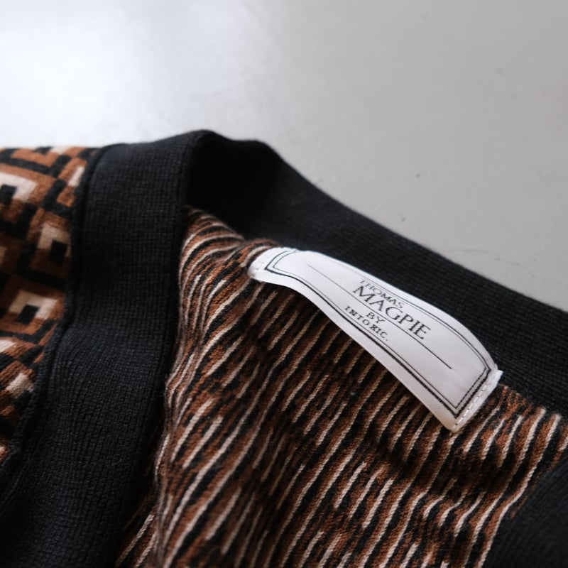 THOMASMGPIE トーマスマグパイ BLOCK W JACQUARD CARDIGAN THOMASMGPIE トーマスマグパイ BLOCK W JACQUARD CARDIGAN