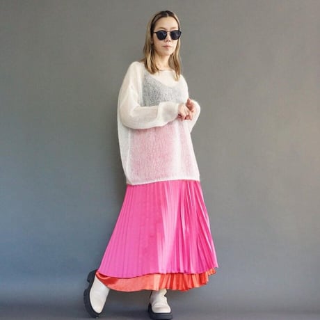 THOMAS MAGPIE　satin pleats skirt【2214614】