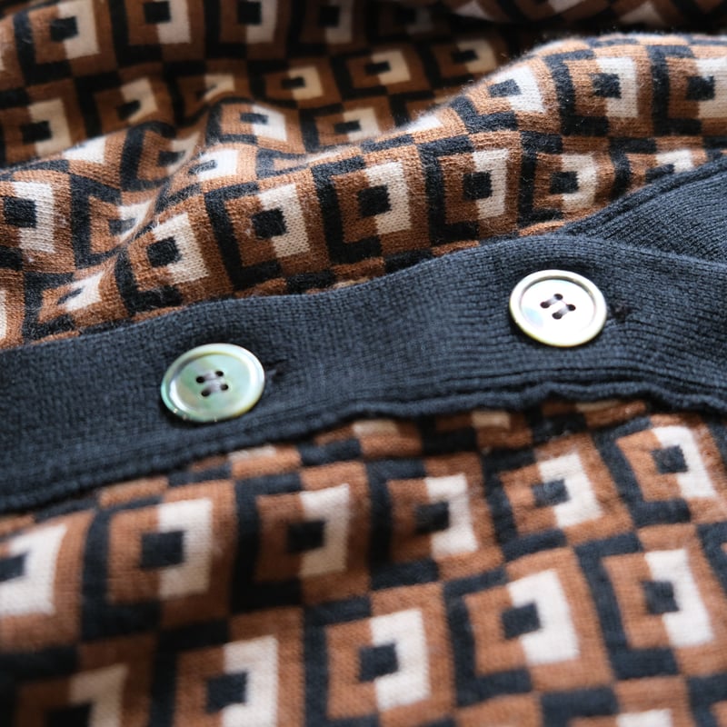 THOMASMGPIE トーマスマグパイ BLOCK W JACQUARD CARDIGAN THOMASMGPIE トーマスマグパイ BLOCK W JACQUARD CARDIGAN