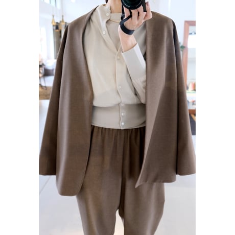 SINME  ノーカラージャケット  SS16-06   カーキ