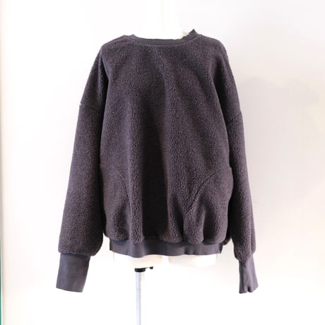 HARVESTY  　BOA FLEECE EGG PULLOVER 　CHARCOAL