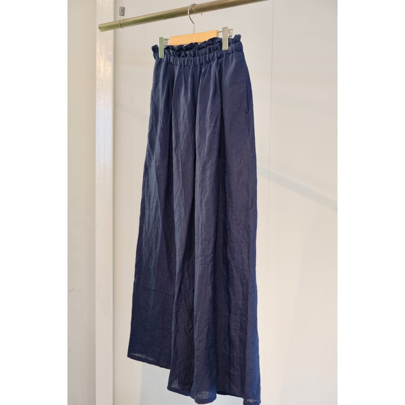 suzuki takayuki gathered pants Ⅱ dark blue |