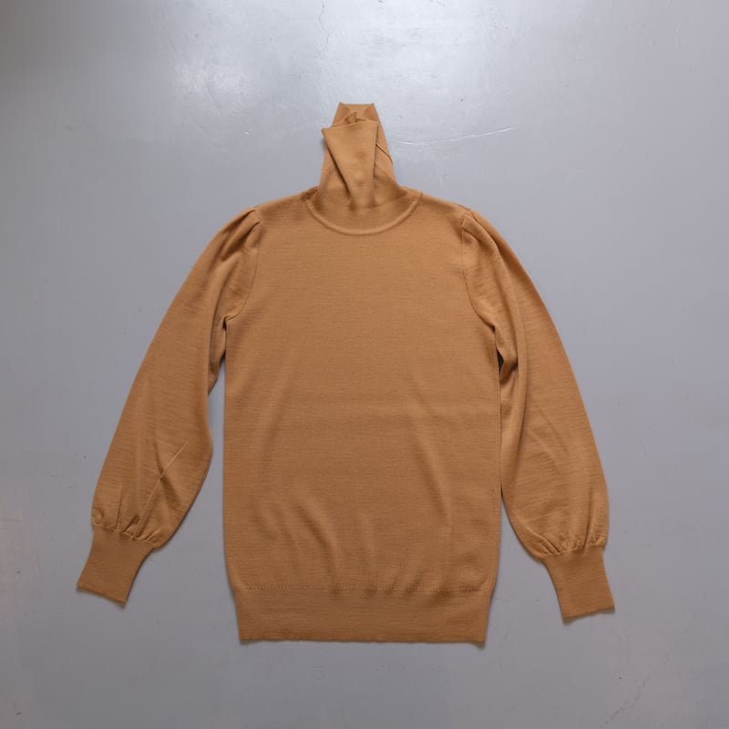 SINME リブタートルニット S21AW-11 レッド/キャメル | geep