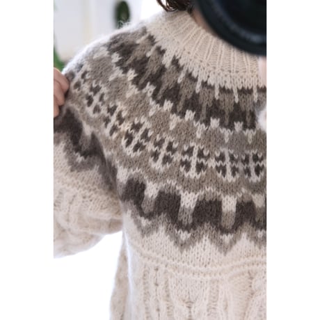 BATONER Woman MOHAIR NORDICK CREW NECK